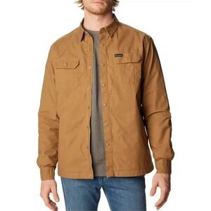 Columbia Mens Landroamer Lined Shirt Jacket Delta Brown XL Outdoor‎ Hiking Camp